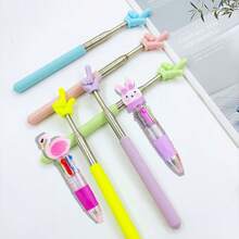Juego de 2/4 piezas de bolígrafos punteros retráctiles para maestros + bolígrafos de 4 colores, punta de acero inoxidable y Body de plástico PP, con diseños divertidos de comida, útiles interactivos para el aula, premios escolares, regalos para maestros, recuerdos de fiesta (Diseño de frutas, aperitivos, verduras) - Multicolor - Ver 5
