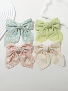 2pcs Women's Sweet Romantic Automatic Bowknot Hairclips Hair Accessories, Claw Clips, Hair Claws, Clips For Hair, Hair Slide, Hair Barrettes - Multicolor - View 1