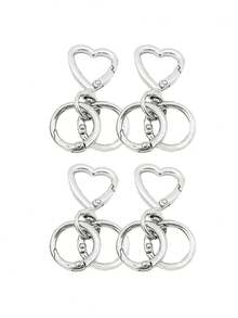 1 Set Heart Shaped Spring Clasp And Spring Ring Combination, Convenient For Keychain, Dog Leash, Backpack Accessories, Keychain Pendant, Openable Handbag Strap Connector, Outdoor Camping Hiking Accessories, Suitable For DIY Lanyard Dog Clips, Jewelry Metal Keychains, Metal Shaped Keychains, Bag Clips, Dog Leash Clips - Multicolor - View 17