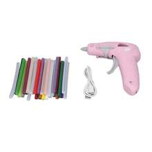 Pistola de pegamento caliente inalámbrica portátil, recargable por USB Pistola de pegamento eléctrica antiquemaduras con 30 barras de pegamento para reparaciones en el hogar, la escuela y la oficina - Tecnología a prueba de fugas, de 1 a 2 minutos para calentarse - Rosa - Ver 6