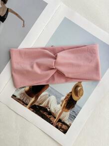 3 Fasce elastiche a maglia con motivo a bandana, accessori per capelli eleganti e alla moda, colori grigio, rosa, bianco.