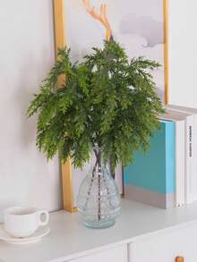 1 peça/3 peças de galhos de cedro e pinheiro-norfolk macios e realistas de 53 cm de comprimento, feixes de folhas de pinheiro e cipreste verde, plantas artificiais, arranjo de flores artificiais de cranberry faça você mesmo, adequado para decoração de árvore de Natal, decoração de casa, varanda interna e externa, jardim, atividades para festas de fim de ano, decoração de mesa de Natal | presentes de decoração de Natal