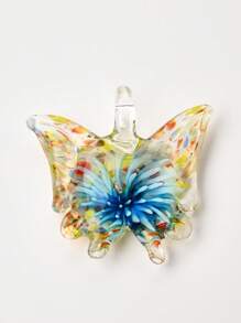 1/6 piezas Decoración aleatoria multicolor de cerámica esmaltada pintada a mano con margaritas y mariposas, adecuada para manualidades de joyería, colgantes, collares, aretes, llaveros, cadenas de teléfono, regalo para familia, parejas y amigos
