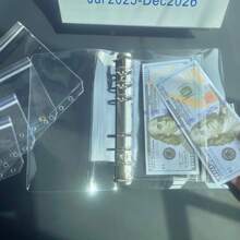 5pcs A5A6A7M5 Multi Size Transparent Binder Storage Bag PVC Material Is More Transparent And More Durable No Slider Design Can Hold More Supplies Can Be Used As A Money-Saving Plan Bag Stationery Bag Document Storage Bag School Season Home School Supplies