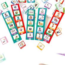 Lachilly 60PCS/Set Visual Schedule Cards, Daily Routine Chore Chart Symbol Cards For Kids Wall Classroom Home School Weekly Planner Day Night Bedtime Behavior Activity Chart Toddler Words Cards For Scheduling And Keeping Order, Reinforce Sense Of Time Of Children, Autism Learning Materials - Apricot - View 11