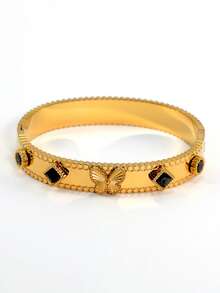 Vòng tay bướm bằng thép không gỉ mạ vàng 18k thiết kế mới, phù hợp để đeo hàng ngày, phong cách Boho Chic, khảm Cubic Zirconia nhiều màu, trang sức vàng sang trọng được cá nhân hóa hào phóng, bộ trang sức đeo tay cho đám cưới, quà tặng cho bé gái, phụ nữ, mẹ, người thân, bạn bè, đám cưới đẹp, sinh nhật, ngày của mẹ, bạn gái, ngày lễ tình nhân - Nhiều màu - Xem 8