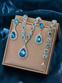 1 Conjunto de joyas de moda para mujer - Collar, Aretes, Pulsera