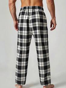 3pcs Men's Plaid Print Casual Straight Leg Pajama Pants, Breathable Loose Sweatpants With Pockets, Elastic Waist, Comfortable Long Pants, Multi-Colors Set, Fall Clothes