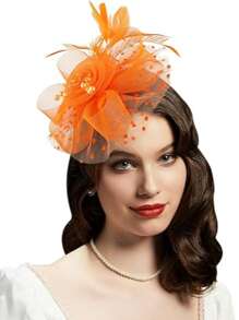 1 buc Fascinator cu pene, petrecere de ceai, elegante, Kentucky Derby, pălării, cutie de pilulă, cocktail, nuntă, mireasă, fascinatoare, bandă de susținere pentru femei și fete, cadou de ziua de naștere de Ziua Mamei, chestii școlare, elegant, toamnă
