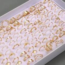 Set de 30 piezas/Paquete de anillos de aleación y perlas de imitación de lujo, estilos variados elegantes y surtidos, adecuados para fiestas y uso diario, joyería de moda, mejor regalo, envío aleatorio