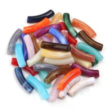30pcs/Pack Acrylic Bicolor Cloud Shaped Curved Beads, 31X8mm, Minimalist Luxury Bracelet Necklace DIY Jewelry Making Accessories