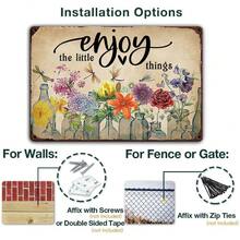 Ykfss Funny Garden Signs Outdoor Wall Decor For Patio Metal Signs For Outside Porch Tin Signs Enjoy Things Sign Garden Decorative Plaque Farmhouse Kitchen Flower Hanging Sign 8x12 Inch