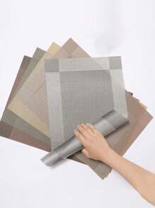 4 قطع/6 قطع ألواح مائدة مستطيلة من البي في سي، قابلة للاستخدام من الجانبين، بتصميم أوروبي إبداعي كبير، قابلة للغسل، ديكور المنزل وغرفة الطعام، مقاومة للتآكل والانزلاق والحرارة وعدم الاحتراق، ديكور طاولة الشاي والمنزل، حصيرة الطبق والكوب، ديكور طاولة الطعام، طراز شمالي أحادي اللون