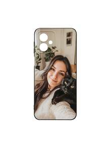 1 pieza Funda de teléfono suave de TPU con diseño de sobre personalizado para pareja compatible con Moto G5 G2025 - Negro - Ver 8