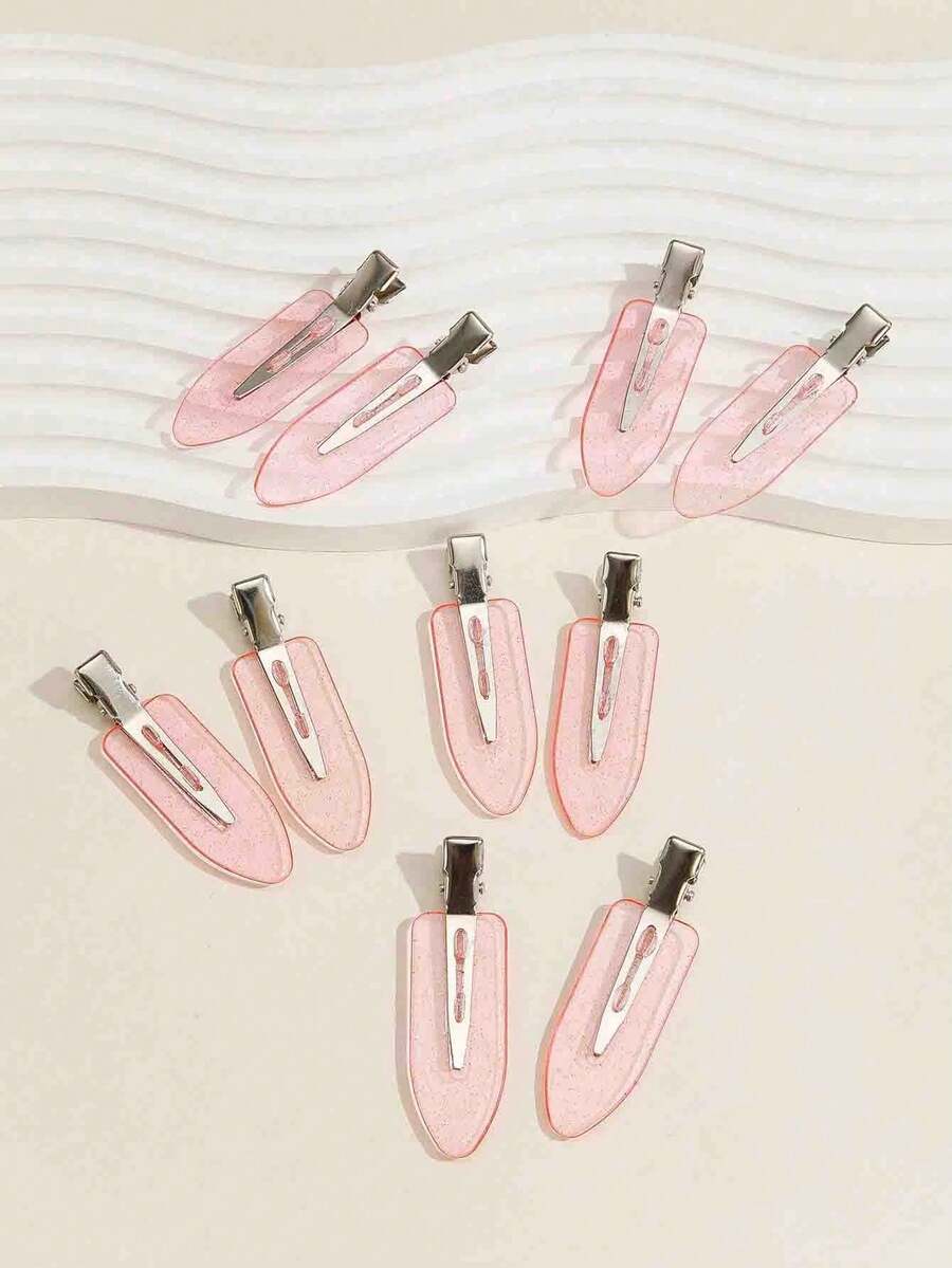 10pcs/Pack Pink Hair Clips For Women, Suitable For Everyday Wear, Claw ...