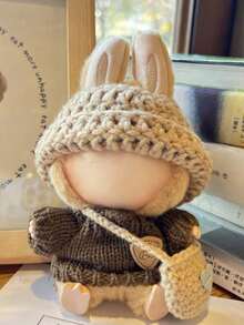 拉布布衣服，拉布布适用衣服，娃娃衣服（无娃娃）17厘米娃娃适用衣服，17厘米娃娃手工钩针3件套，娃娃衣服，高档娃娃服装及配饰，时尚娃娃衣服 - 彩色 - 查看 8