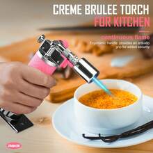 Refillable Butane Torch Lighter, Ultra Premium Gifts For Men, Kitchen Torch Lighter For Creme Brulee, Cooking Torch Gun With Adjustment Flame, Blow Torch For Cooking (Pink) - Pink - View 2