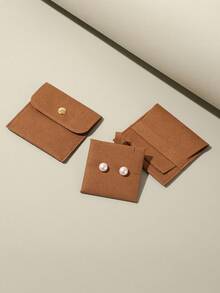 Pochette à bijoux en microfibre haut de gamme - fermeture à pression, cordon coulissant et design à rabat avec organiseur de boucles d'oreilles. Organisateur de rangement pour femmes, essentiels de voyage, fournitures scolaires, dortoir - Multicolore - Voir 4