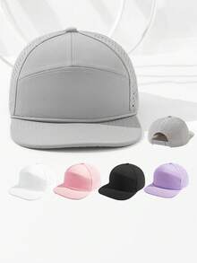 1 件女士纯色休闲大头围速干透气棒球帽，时尚