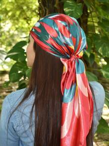 1 buc Eșarfă Bandana Boemă Colorată cu Dungi și Imprimeu Floral pentru Femei, Eșarfă Respirabilă Casual pentru Primăvară/Vară, Potrivită pentru Accesorii de Păr pentru Uz Zilnic, Chestii de Scoală, Facultate