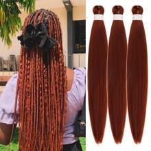 1/3/6 Packungen schwarzes Flechthaar, vorgespannt, knotenlos, Kanekalon Box Zöpfe, für Flechtarbeit vorgespannte lange gerade synthetische Zopfhaarverlängerungen für knotenlose Zöpfe