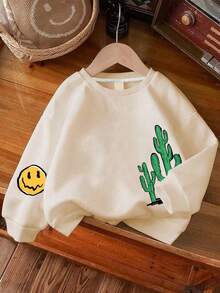 Moletom infantil de manga comprida e gola redonda, estampado com a frase "Eu acredito nos meus sonhos", confortável, estiloso e casual, perfeito para outono/inverno. Ideal para meninos e adolescentes. - Damasco - Ver 3