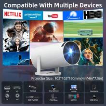Proiector inteligent 5G nou, proiector Home Theater Full HD 1080P, rotație la 180°, nu necesită ecran, pentru dormitor, computer, telefon, exterior, camping, sufragerie, cămin, copii, Crăciun, cadou de Ziua Tatălui, Ziua Mamei