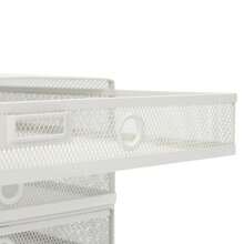 OUKANING 3 Fächer Weiß Kohlenstoffstahl Dreifach-Schreibtisch-Ordnerhalter für Dokumente - Weiss - Übersicht 10