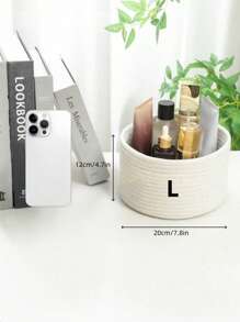 1 pièce/3 pièces Panier de rangement de bureau de couleur unie, paniers tressés en corde pour l'organisation, panier de rangement rond tressé à la main, panier de rangement décoratif de bureau, mini paniers mignons pour cosmétiques, divers, papeterie, bac de rangement de salle de bain (3 pièces = S + M + L) Cadeau de Noël pour les vacances, pour la rentrée scolaire, rangement et organisation