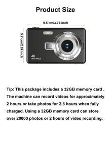 1 Pc Q12 Digital Camera With 32G Memory Card,50 Million Pixels 2.4-Inch Screen Portable Camera, Rechargeable Camera CCD & Multiple Filter Modes. Portable Anti-Shake Smart Zoom Digital Camera For Outdoor
