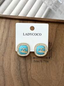 2 piezas Aretes con letra de rhinestone elegantes y de lujo, diseño personalizado, nueva colección 2025 - carta - Ver 8