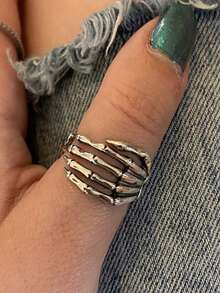 1 套复古情侣哥特式订婚戒指，古董银质分支戒指，男女通用巫师戒指，深色几何指环 - 彩色 - 查看 120