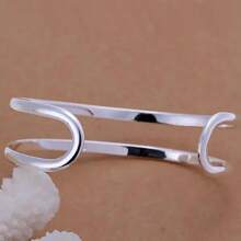 Pulsera de plata de ley 925 de alta calidad con doble línea, ajustable, para hombre y mujer, joyería de moda para fiesta, boda y uso diario