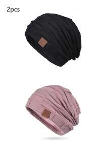 1 件女士保暖针织帽，带保暖内衬，适合秋冬季日常穿着