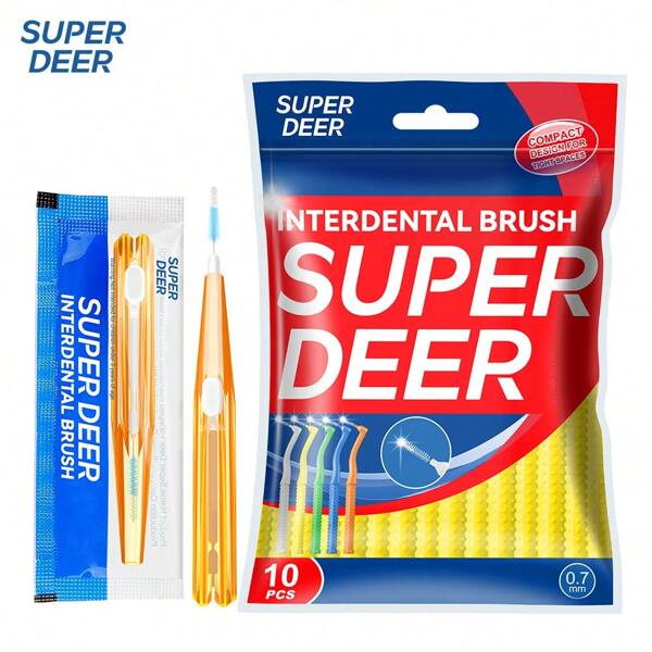 Fawnmum Super Deer I 型 0.7 毫米牙间刷软毛牙间刷清洁牙齿间隙，适用于牙齿矫正