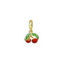 1 peça de pingente de cereja com frutas, enfeites adoráveis para meninas, pulseira e colar faça você mesmo, presentes requintados para meninas