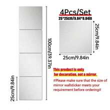 1/4/8片装方形装饰镜面墙贴、3D亚克力镜面墙砖、模块化DIY墙面装饰、2毫米厚亚克力镜面贴纸、3D家居装饰创意自粘托盘、适用于装饰桌子中央或用于婚礼、客厅装饰、卧室装饰、厨房、浴室装饰、