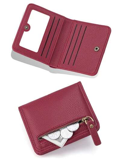 Minimalist Short Wallet, Women's Fresh And Sweet Purse, Snap Coin Purse, Multi-Card Short Handheld Wallet, Suitable For Holiday Gifts For Women Money Wallet Mini Wallet Purse Wallet Small Wallet Cute Wallet Teacher Accessories Cute Purses Vintage Wallet