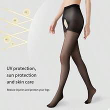 1 pièce Collant fin, antidérapant et sexy noir à la mode pour femmes, peut être porté séparément ou comme collant en été