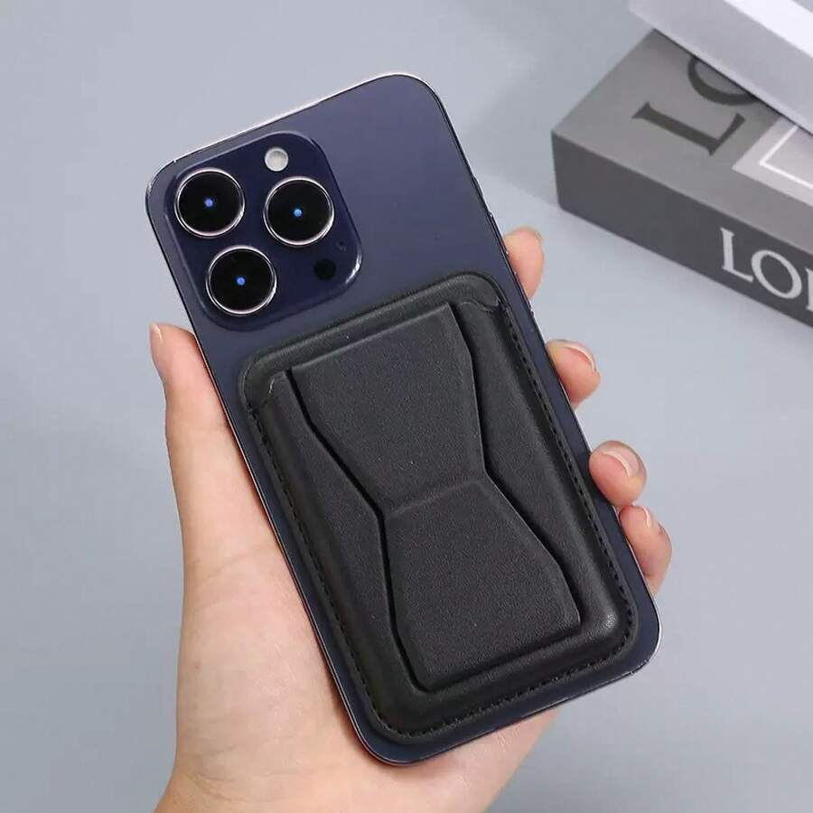 Compatible With Magsafe Wallet Magnetic Card Holder - Phone Wallets For IPhone 12-16 Series Slim For Apple Mag RFID Magnet, Adjustable Stand, Fit 3 Cards - Black (22 Magnets) Magnetic Card Holder-29 - View 1