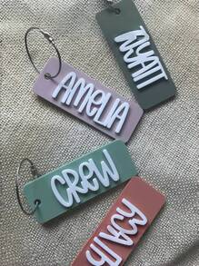 Personalized Name Bag Charms, With Custom Names, Back To School Bag Accessories, Unique Letter Label Design, Fresh Button Colors, Halloween And Christmas Gifts For Family And Friends