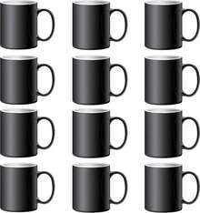Color Changing Coffee Mugs 15oz Sublimation Mugs Magic Mug Heat Sensitive Coffee Mugs Heat Changing Mugs Tazas Magicas Para Sublimacion Set Of 12 - Black - View 1
