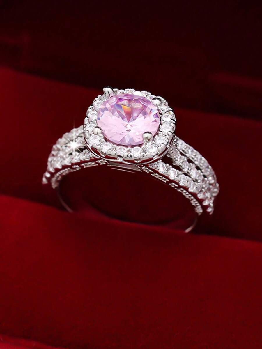 خاتم زركونيا اصطناعي أنيق، رمز للحب عصري، مناسب للذكرى السنوية وحفلات