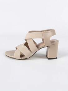 Qin TiNian Große Größen Sandalen ( ) offener Zehenpartie, runder Zehenpartie, Elastisch klobigem Absatz, Slip-On Damen Sommer