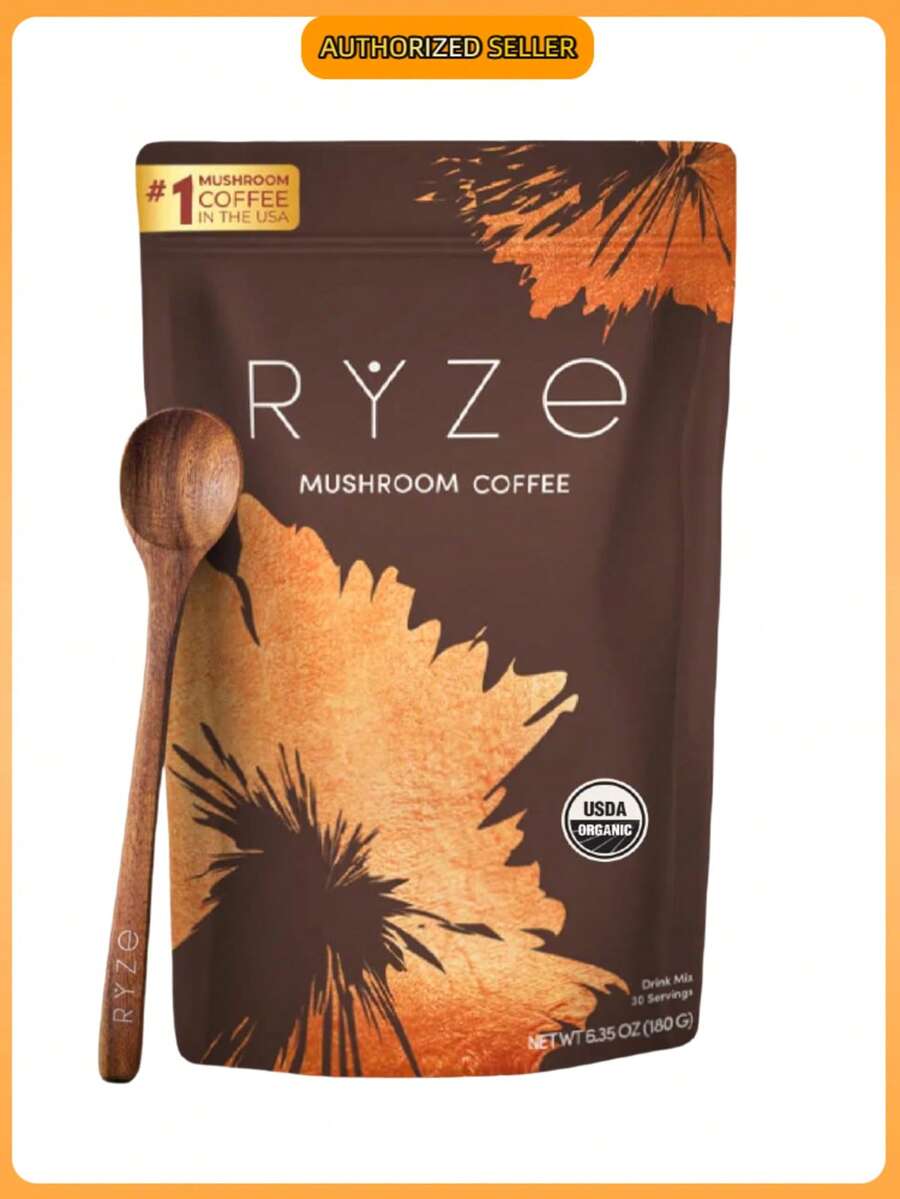 Mushroom Coffee – USDA Organic Adaptogenic Coffee With Lion's Mane, Reishi, Turkey Tail, Cordyceps & MCT Oil – Instant Coffee For Energy, Focus, Digestion & Immunity – 30 Servings – USA Grown (Pack Of 1) - 一包 - 查看 1