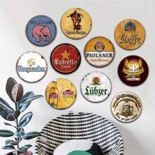 1pc 8-Inch Vintage Metal Wall Art Sign, Durable & Easy To Hang, Unique Design Bell Bookstore Logo, Suitable For Home, Office, Gift, Bedroom, Kitchen, Dining Room, Bar Decor