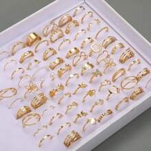 Set de 30 piezas/Paquete de anillos de aleación y perlas de imitación de lujo, estilos variados elegantes y surtidos, adecuados para fiestas y uso diario, joyería de moda, mejor regalo, envío aleatorio