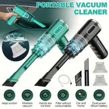 Aspiradora de mano, aspiradora de coche con fuerte potencia de succión, inalámbrica y recargable con gran rendimiento - Aspiradora portátil para hogar y coche
