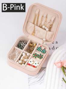1 Set Travel Jewelry Box With Mirror, Multi-Functional Jewelry Storage Box, Large Capacity Portable Jewelry Box For Storing Rings, Pendants, Earrings, Ties, Bracelets, Best Gift For Girlfriend, Mother's Day, Anniversary, Valentine's Day, Christmas, New Year, Men's Gift, Women's Back To School Gift