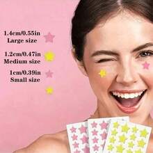 40pcs 240pcs Face Pimple Patches Covering Colored Stickers Hydrogel Patches Photo Essentials Star Shaped Decor Stickers For Concealing Blemishes And Imperfections Easy Peel Off Suitable For Various Parties And Fun Events Star Shaped Decor Stickers Holiday Party Gift Idea Cute Star Shaped Colorful DIY Stickers , Back To School Gifts - Multicolor - View 3